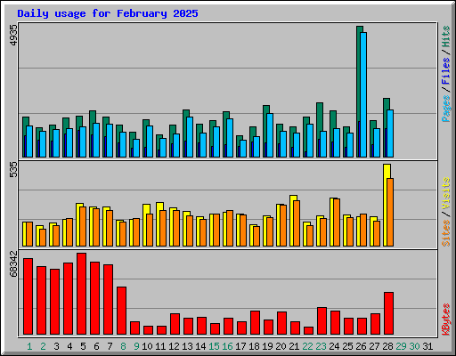Daily usage for February 2025